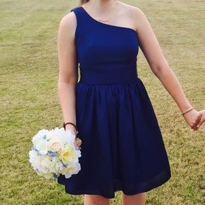 One-shoulder Vera Wang dress